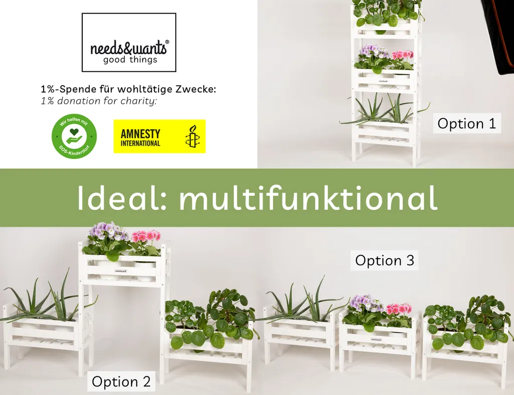Étagère de Fleurs Verticale Gain de Place Support Bois pour Petits Espaces