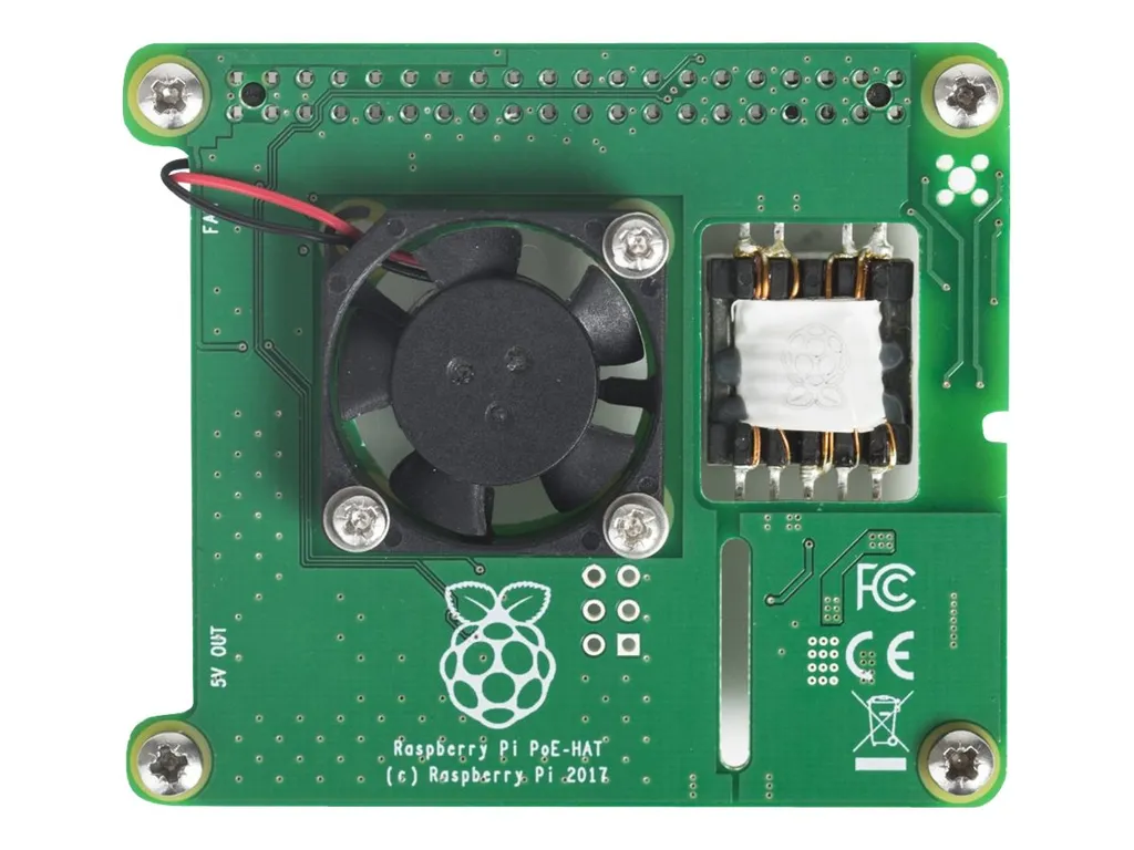 Module PoE HAT pour Raspberry Pi avec Ventilateur de Refroidissement - 12