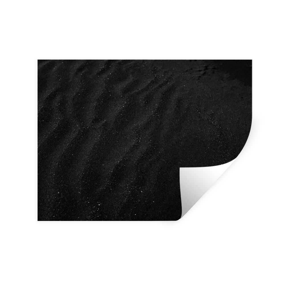 MuchoWow Wandtattoo Wandsticker Wandaufkleber Sand - Schwarz - Weiß - Strand 80x60 cm Selbstklebend und Repositionierbar - Faltenfrei
