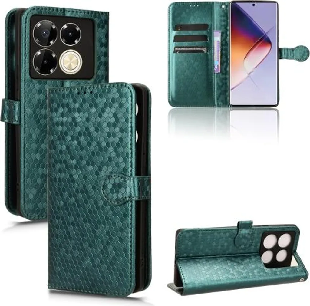 Cover Verde Trendy per Infinix Note 40 Pro 4G | Flip Case RFID