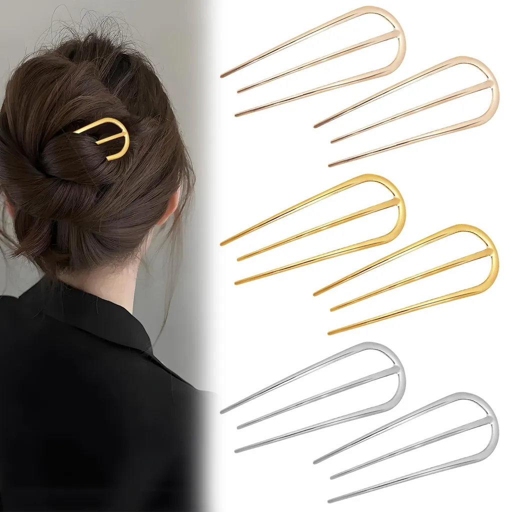 Épingles à cheveux françaises en métal doré pour coiffures de mariée