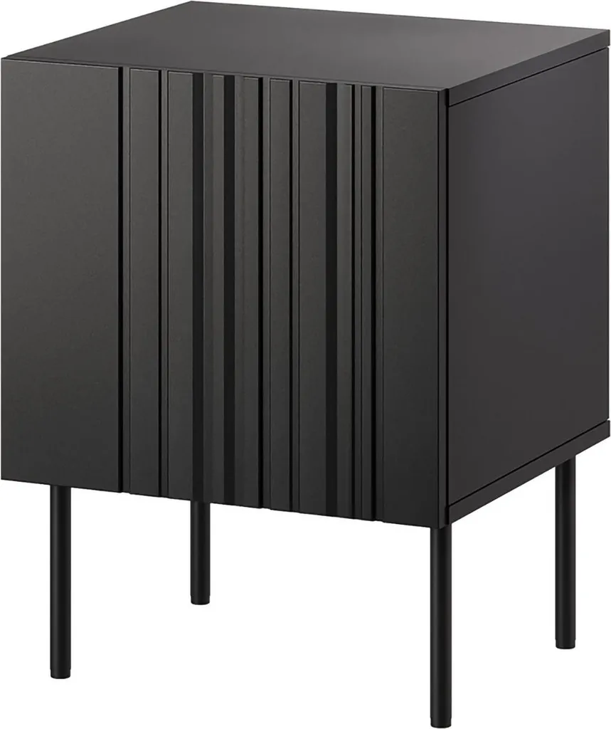 Chevet noir Russi avec tiroirs 59x42x45 cm pour chambre moderne