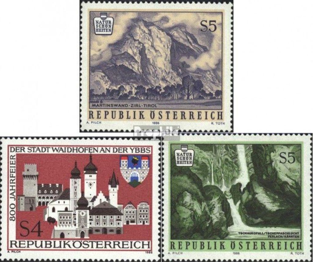 Briefmarken Österreich 1986 Mi 1851,1852,1853 (kompl.Ausg.) Produktbild 
