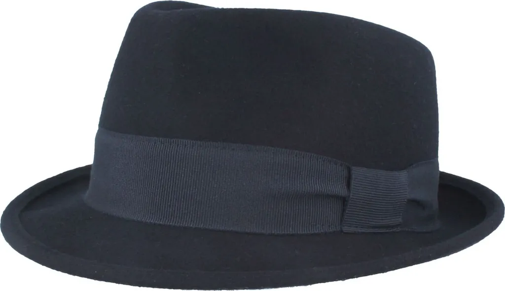 Chapeau Trilby discret Hut-Breiter avec ruban en reps élégant noir