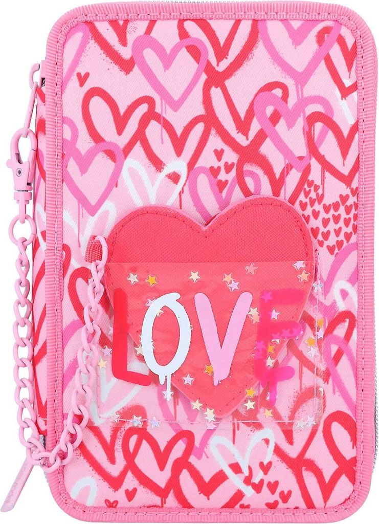 Depesche 3-Fach Federtasche TOPModel ONE LOVE pink Produktbild 1