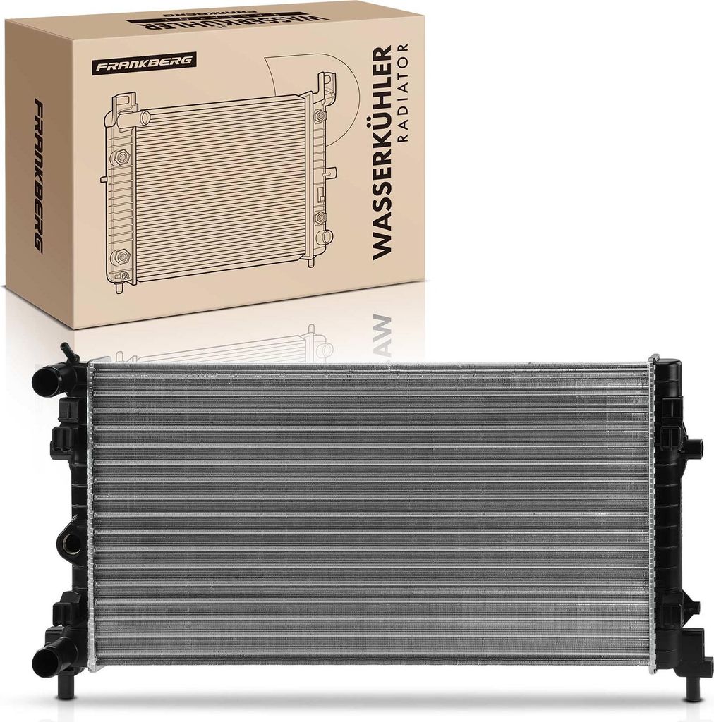 Frankberg 1x Kühler Wasserkühler Motorkühler für VW Polo Audi A1 Seat Ibiza IV Skoda Fabia II
