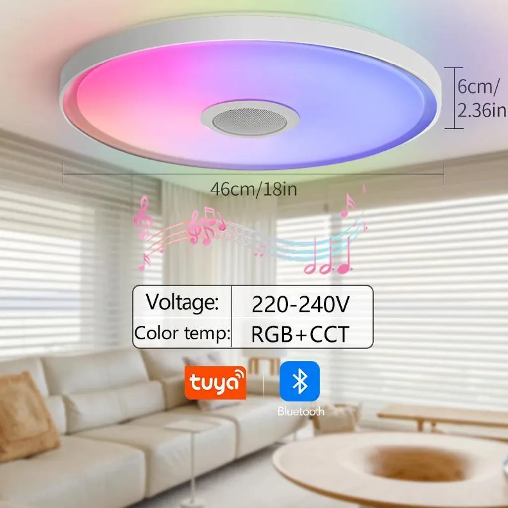 Lampada Soffitto Design 46cm Altoparlante Bluetooth - Luce Smart - 2