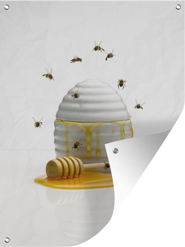 MuchoWow 60x80 cm Outdoor-Poster Gartendeko Sichtschutz Garten Poster für den Garten Fliegen um den Topf