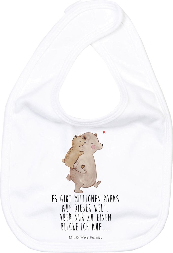 Mr. & Mrs. Panda Schlabberlatz Papa Bär - Weiß - Geschenk, Lätzchen, Sabberlätzchen, Schwester, Vatertag, Kinderlätzchen, Für Babys, Babylät...