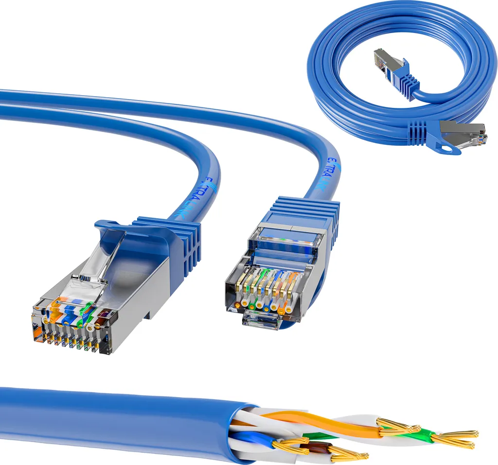 Câble Ethernet Cat 6A S/FTP Extralink de 5m Cordon de Brassage RJ45