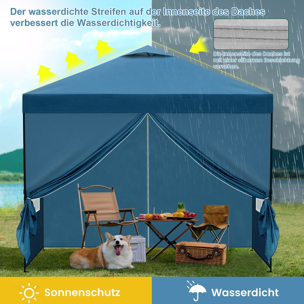 EUGAD Faltpavillon mit Seitenwänden, wasserfest, Produktbild 2