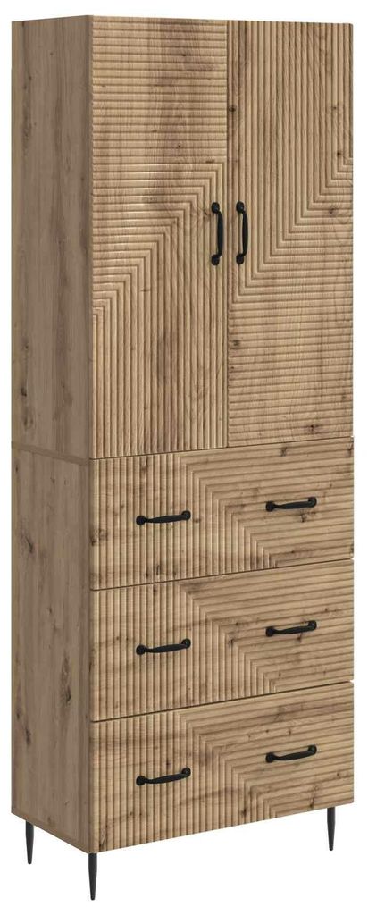 Schrankset 2 pcs Artisan-Eiche 66 x 34,5 x 90 cm Holzwerkstoff