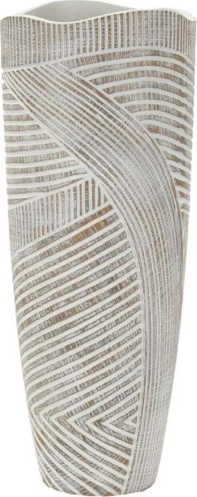 Vase Boisé Mauro Ferretti en bois blanc lavé 45cm au design organique