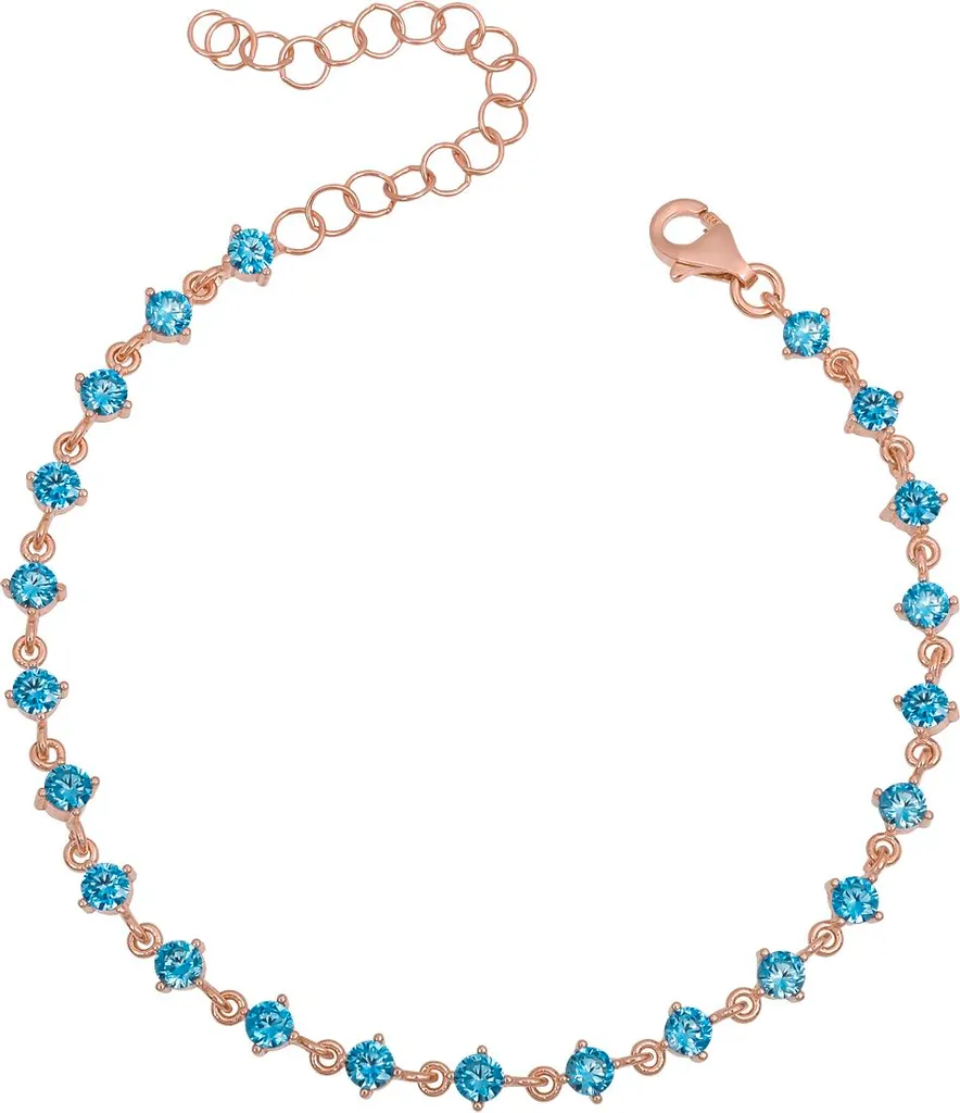 Bracelet design rigide or rose serti d'aigue-marines naturelles
