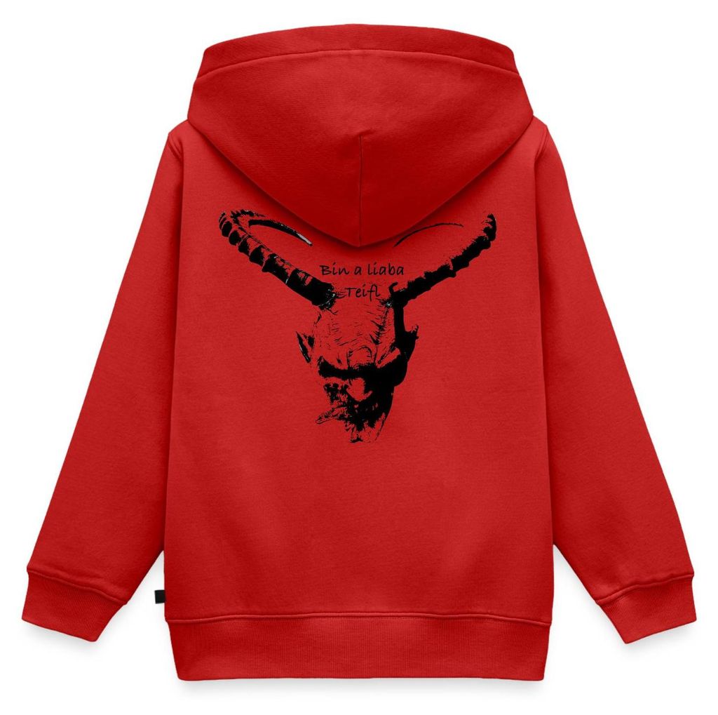 Spreadshirt Krampus Bin A Liaba Teifl Kinder Premium Hoodie, 122/128 (6 Jahre), Rot