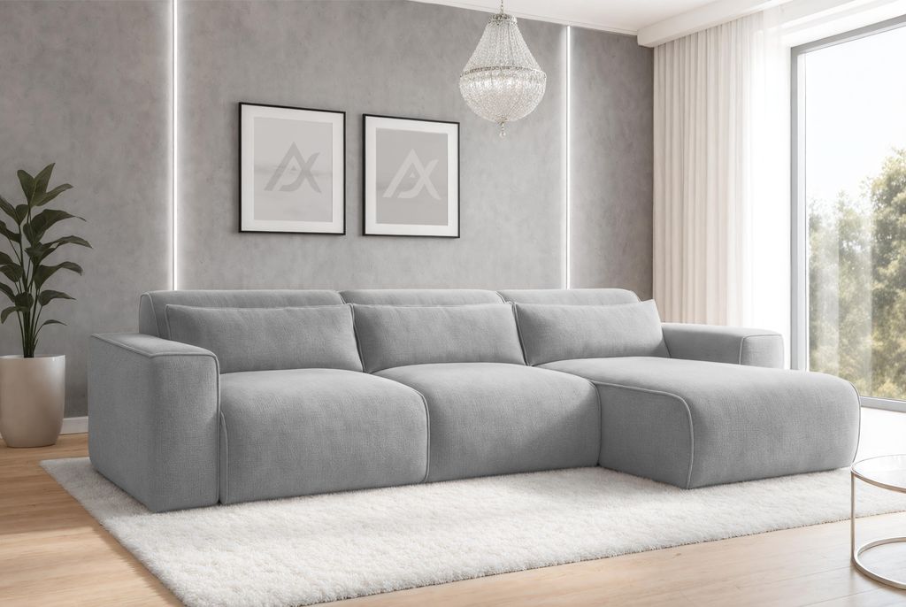 AX LIVING Canapé convertible Ruyam gris clair D Image du produit 