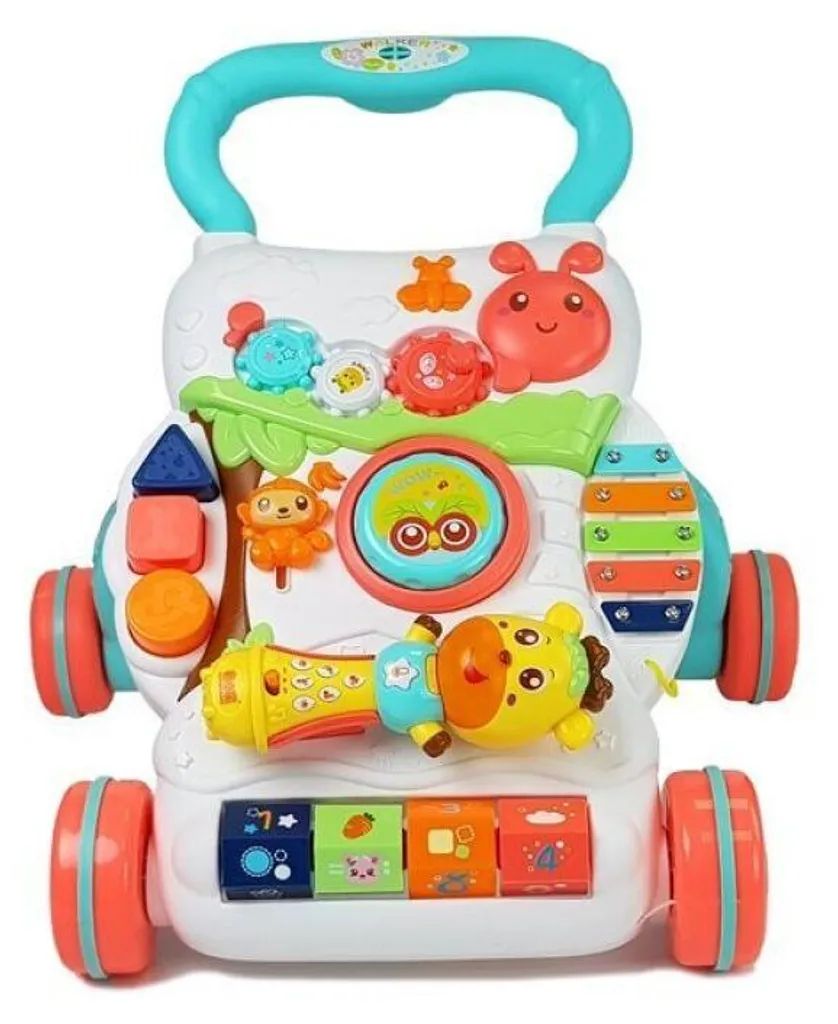 Pousse-bébé interactif musical avec micro et jeux d'éveil sensoriel - 2