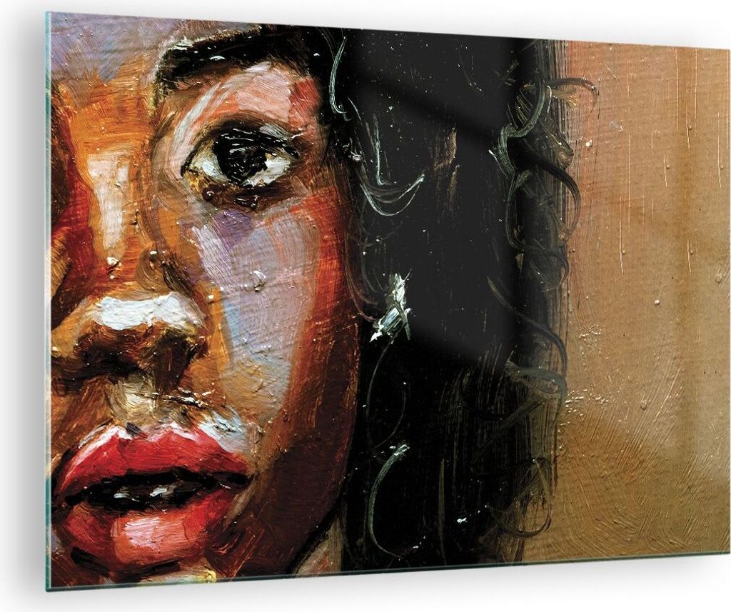 Bilder auf glas - Einteilig - Pastos Porträt afrikanisch - 70x50cm - Glasbilder - Wandbilder - Bilder - zum Aufhängen bereit - Wanddekoration aus...