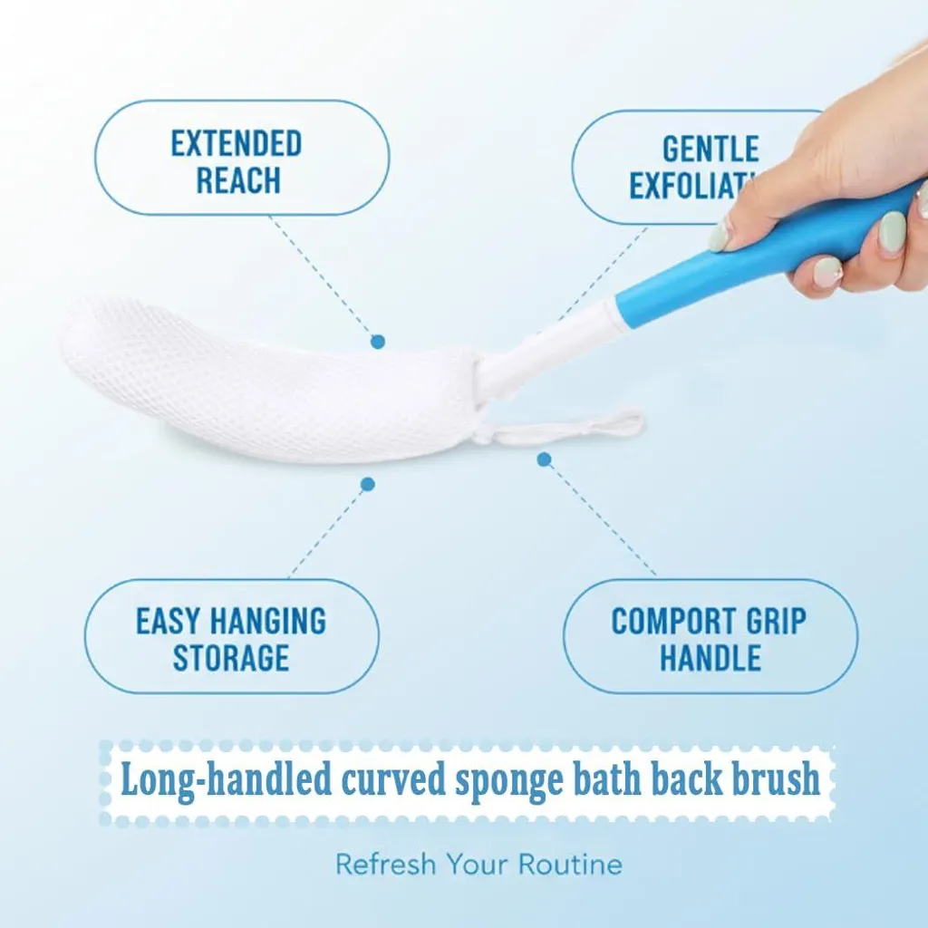 Brosse de bain à long manche 39cm pour un nettoyage du dos efficace
