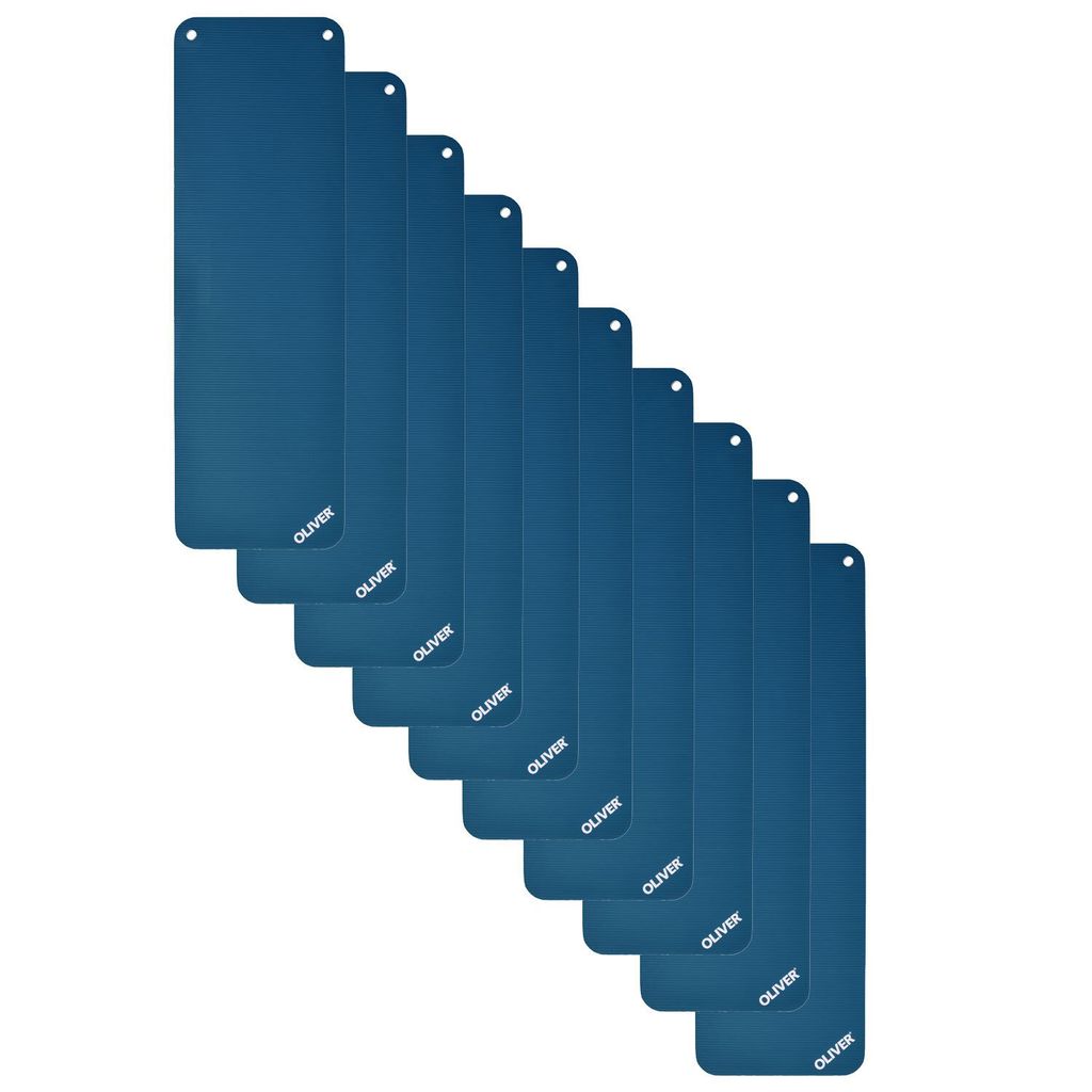 10x Oliver Gymnastikmatte m. Ösen 180 x 60 x 1 cm - blau Produktbild 