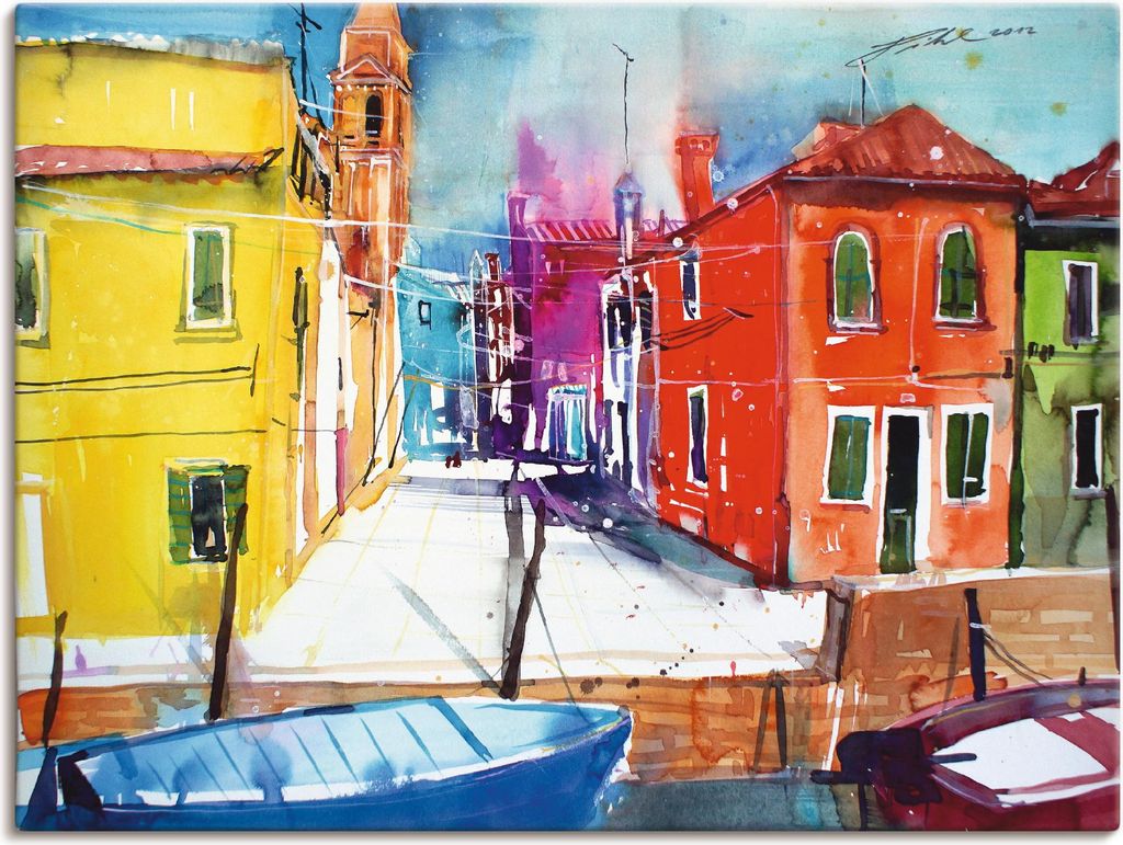 ARTland Leinwandbild Venedig, Burano, Fondamenta del Pizzo Größe: 80x60 cm