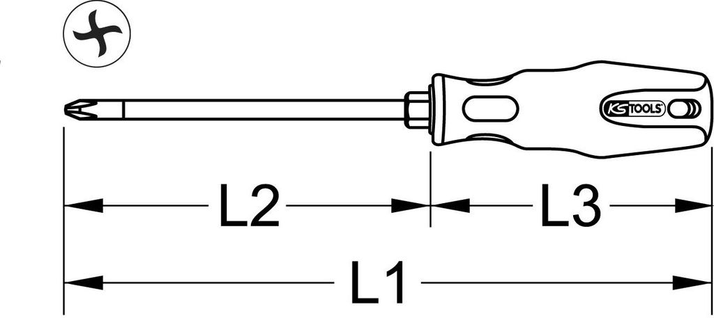 KS Tools ERGOTORQUEplus Schraubendreher für TORQ-Set-Schrauben, 10 mm