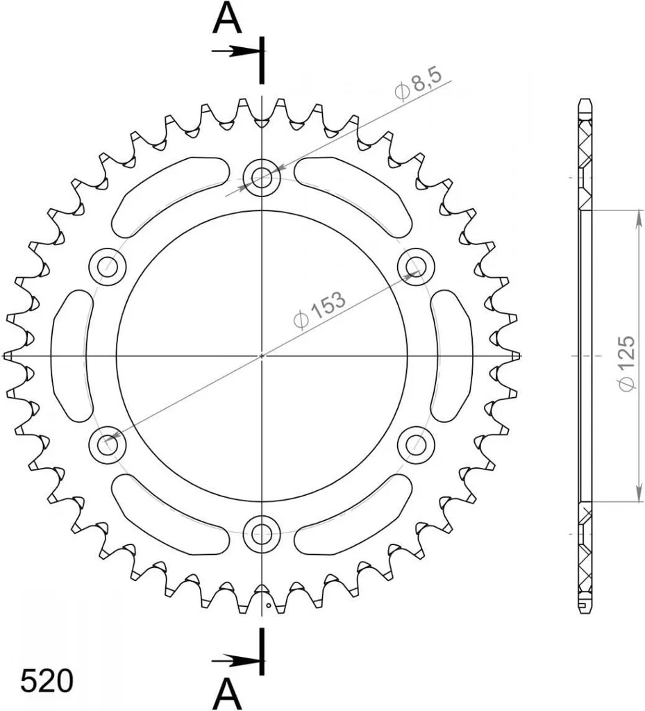 Couronne 40 Dents pour Kit Chaîne 520 - Idéal Compétition et Route Rouge