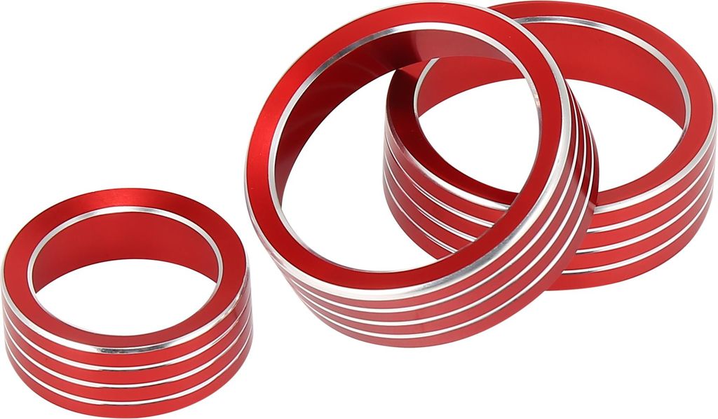 3 Stück Auto Klimaanlage Ring Knopfleiste Abdeckung Schalter Dekor Rot