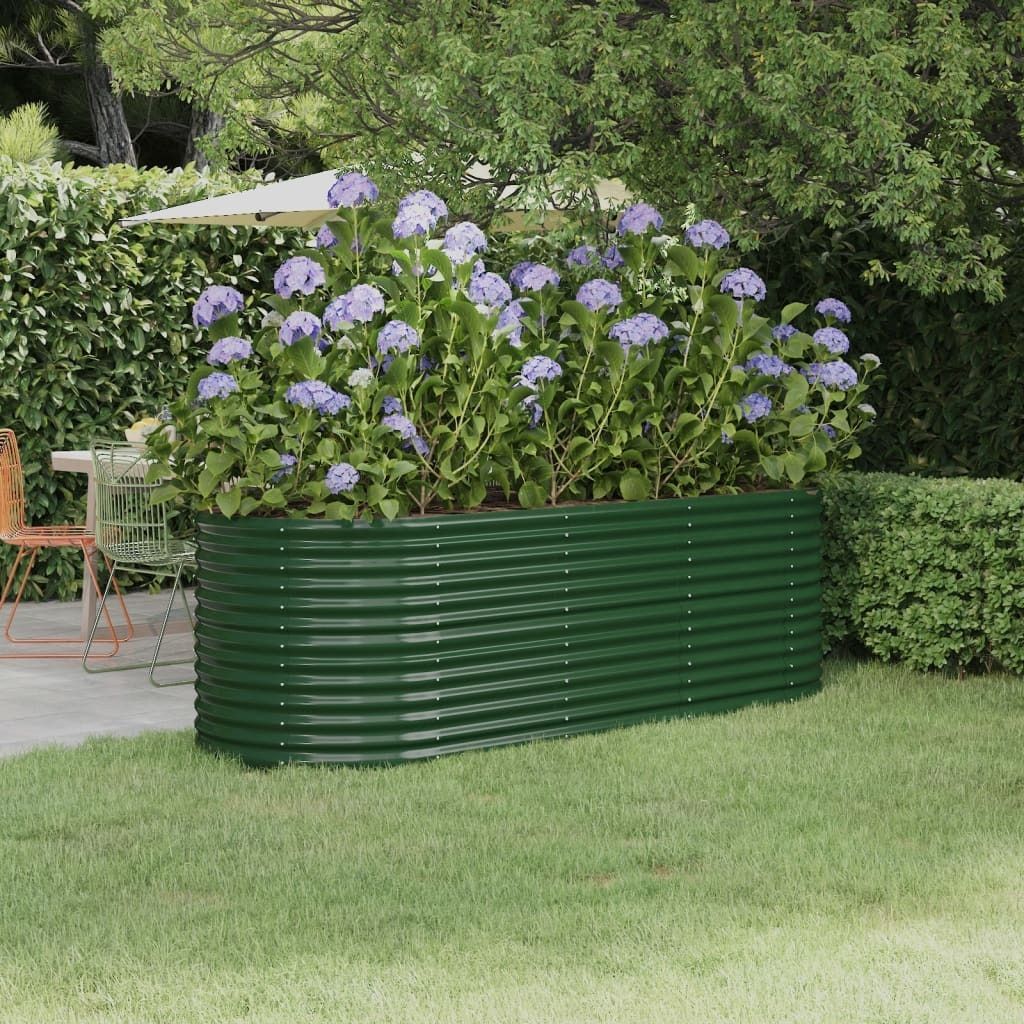 furnicato Hochbeet Verzinkter Stahl 224x80x68 cm Grün