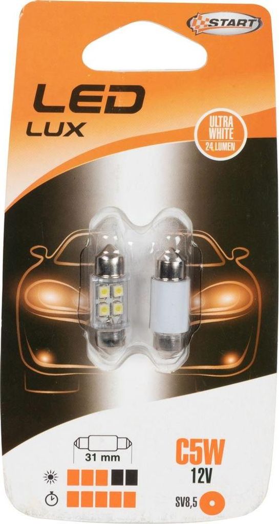 START Auto Torpedobirnen 6 LEDs 12V 1,5W zwei Stück 31 mm Kennzeichenbeleuchtung