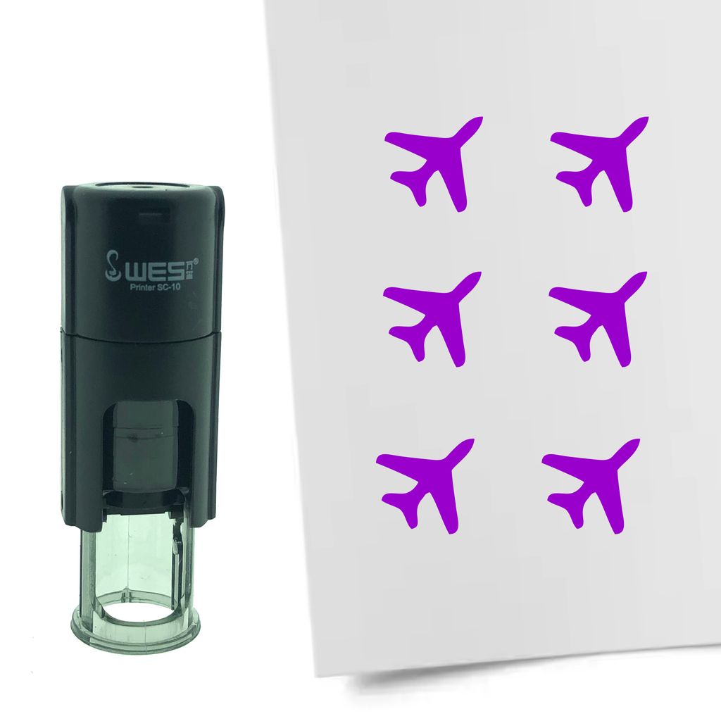 CombiCraft Selbstfärbender Stempel 'Flugzeug' in der Farbe Lila, Ø10mm