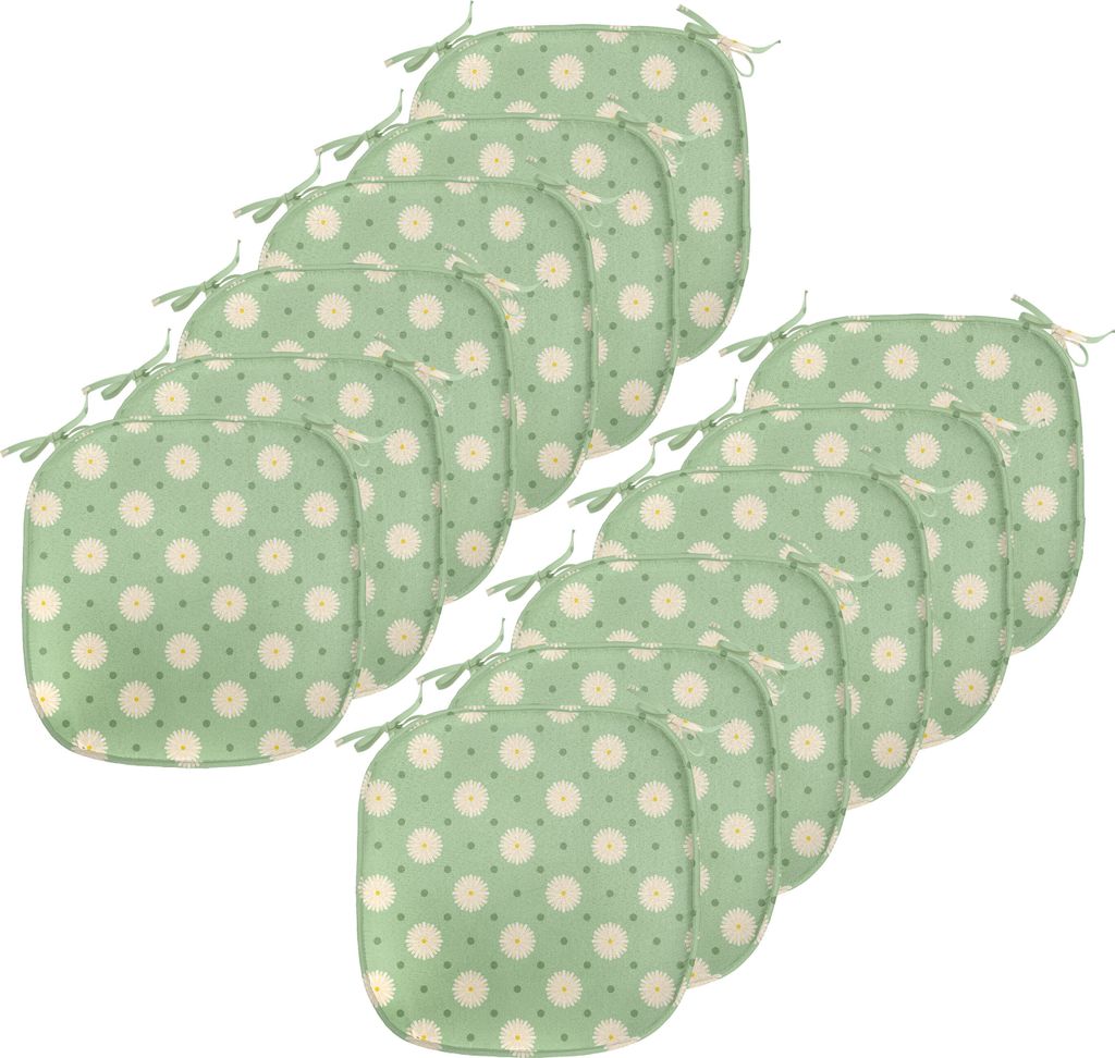 ABAKUHAUS Retro Polster für Esszimmerstühle, Frühling Pflanzen Yard, Dekoratives wasserfestes Kissen mit Riemen für Küchensitze, 40 cm x 40 cm...