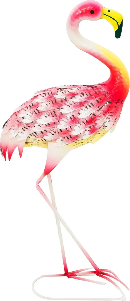 Flamant rose de jardin design original avec structure métal résistante