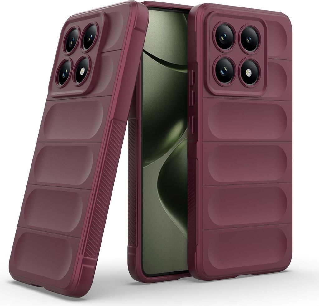 Handy Hülle für Xiaomi 14T Grip Case Cover Schutzhülle Softgrip Farbe: Burgunder Rot