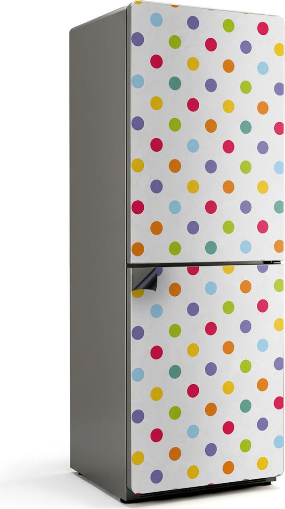Intensive Farbpunkte – Magnetische Kühlschrank Abdeckung – Dekorfolie magnetisch Küche – Kühlschrank Magnet Deko – selbstklebende Magnet...
