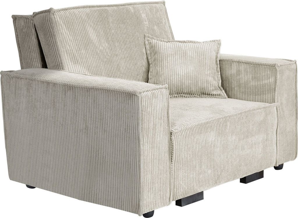 MIRJAN24 Schlafsofa Viva Star I, einsitzer Bettsofa inkl. Kissen, mit Bettkasten und Schlaffunktion, Stilvoll Couch (Farbe: Poso 100)