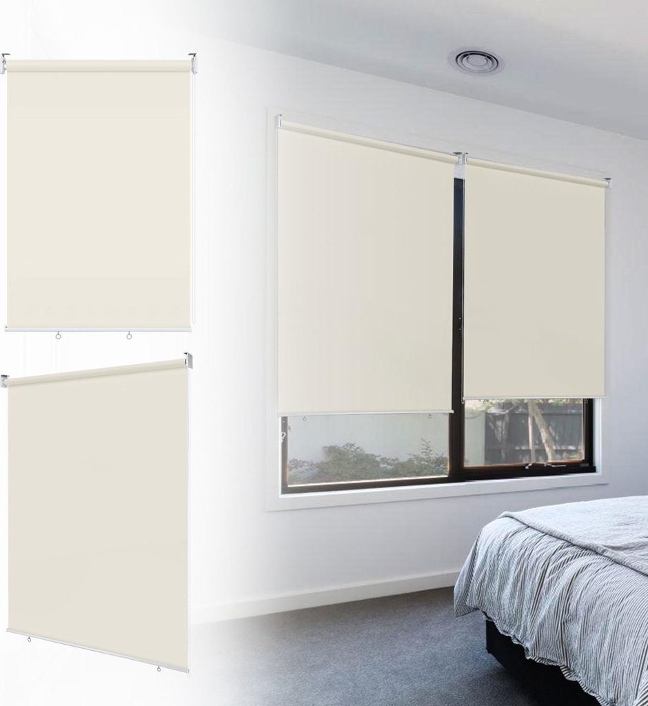 Faziango 2er Set Senkrechtmarkise 140x140 cm Balkonmarkise Beige Sichtschutz Sonnenschutz UV beständig wasserdicht Balkon Terrasse