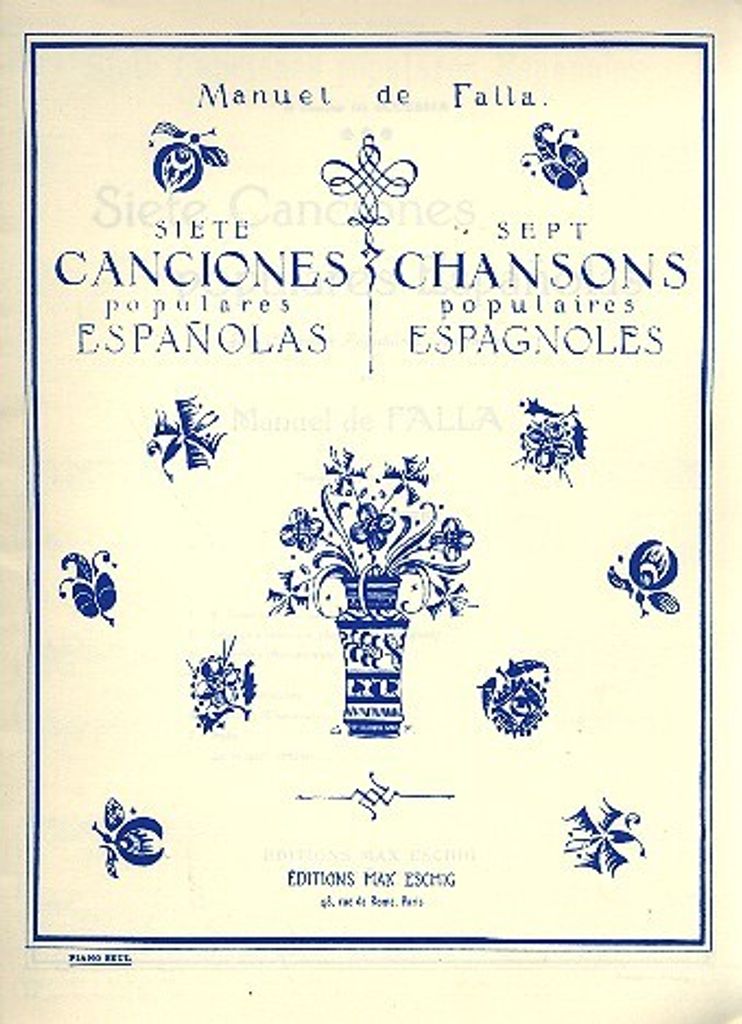 7 Canciones Populares Espanolas Pour Piano Halffter, Ed