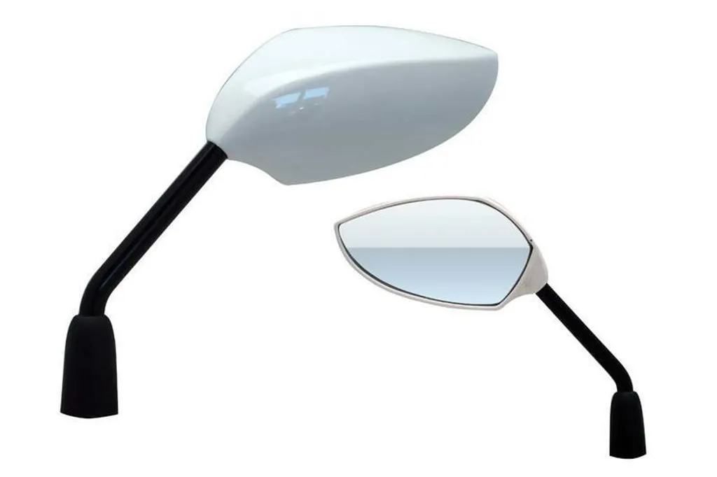 Rétroviseurs COOL blancs aérodynamiques haute visibilité pour guidon