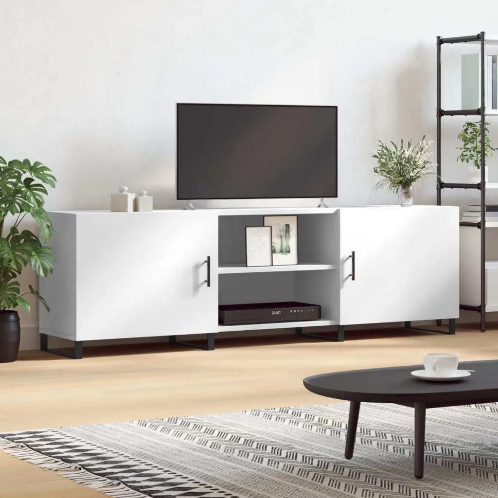 Mobile TV Bianco 150x30x50 cm Legno - Arredamento Soggiorno Moderno