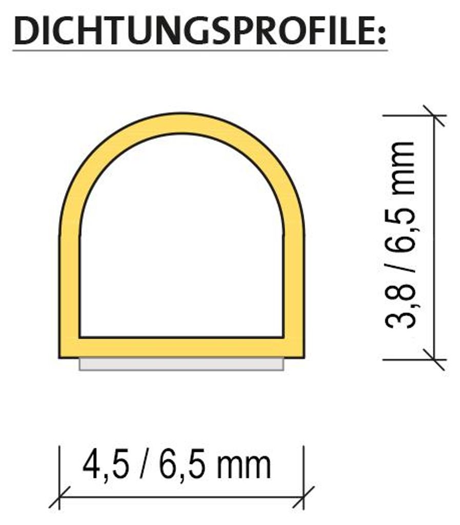 Infraworld Silikon-Profildichtung selbstklebend für Saunen und Infrarotkabinen 6,5 x 6,5 mm (1 Rolle mit 100 m)
