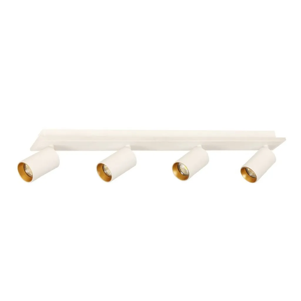 Plafonnier télécommandé Parma blanc et or Light Prestige 4xGU10 métal