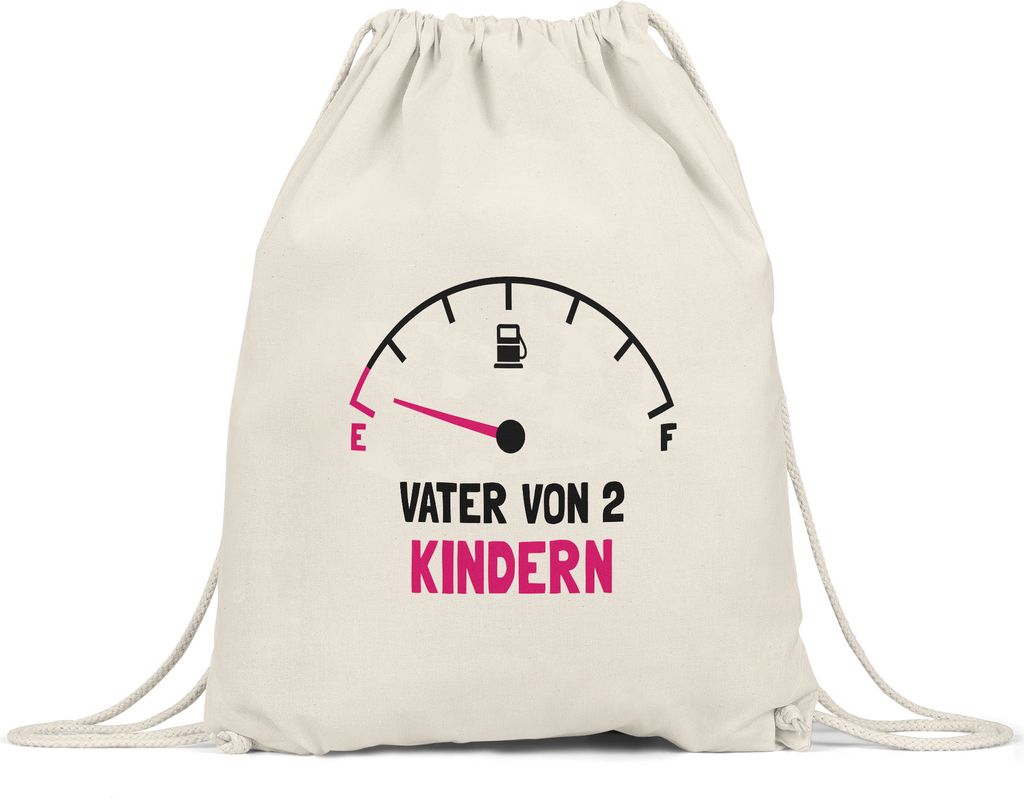 Vater von 2 Kindern Turnbeutel Gymsack Lustig Energielos Tank ist Leer Spruch Geschenk Zweifacher Papa
