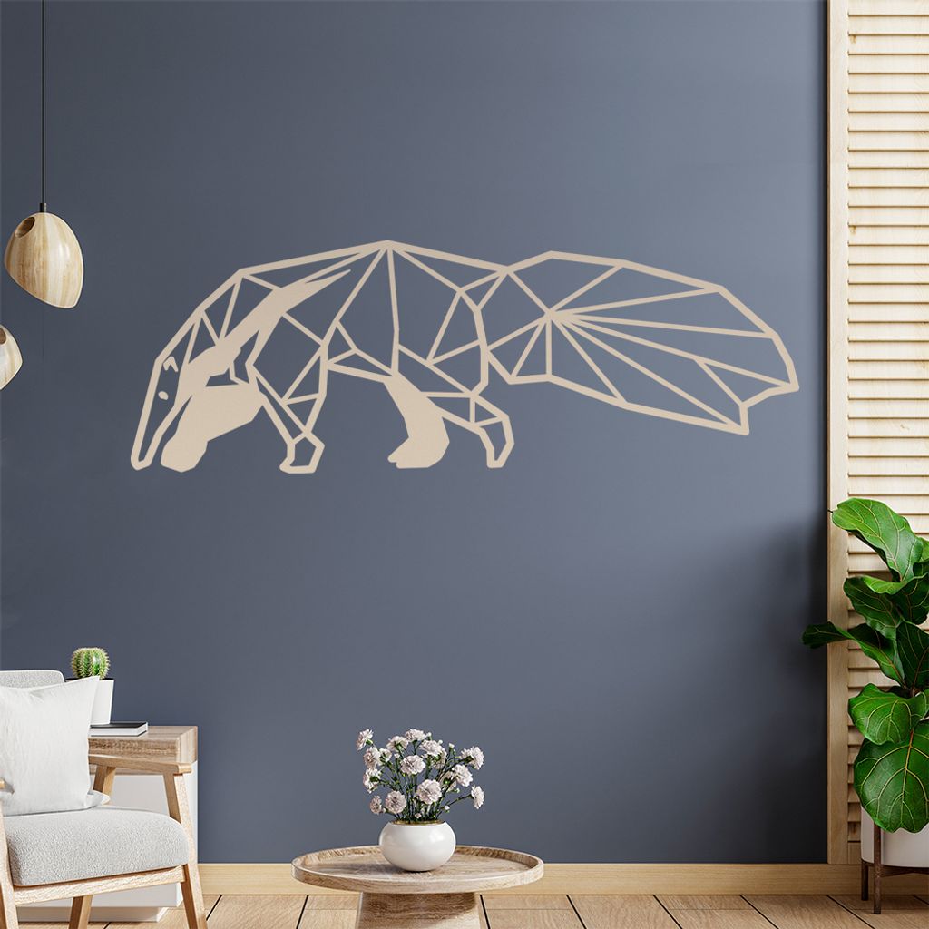 Ameisenbären Polygon Wandtattoo Wandaufkleber Wall Sticker - Dekoration, Küche, Wohnzimmer, Schlafzimmer, Badezimmer