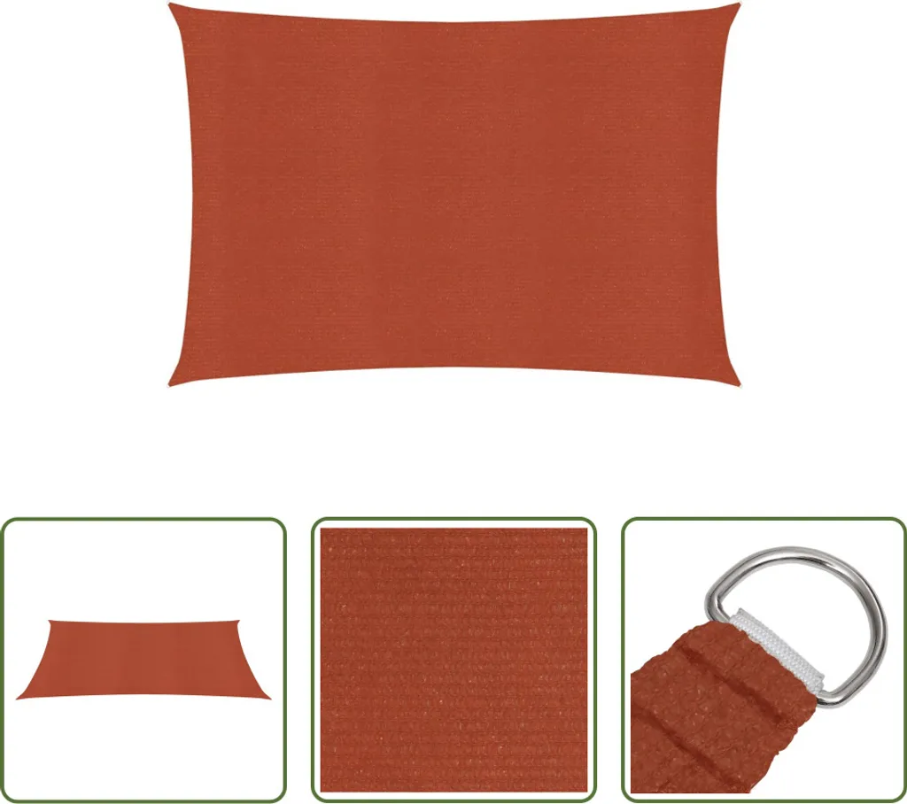The Living Store Tenda da sole 160 g/m² rosso terracotta 2x3 m HDPE