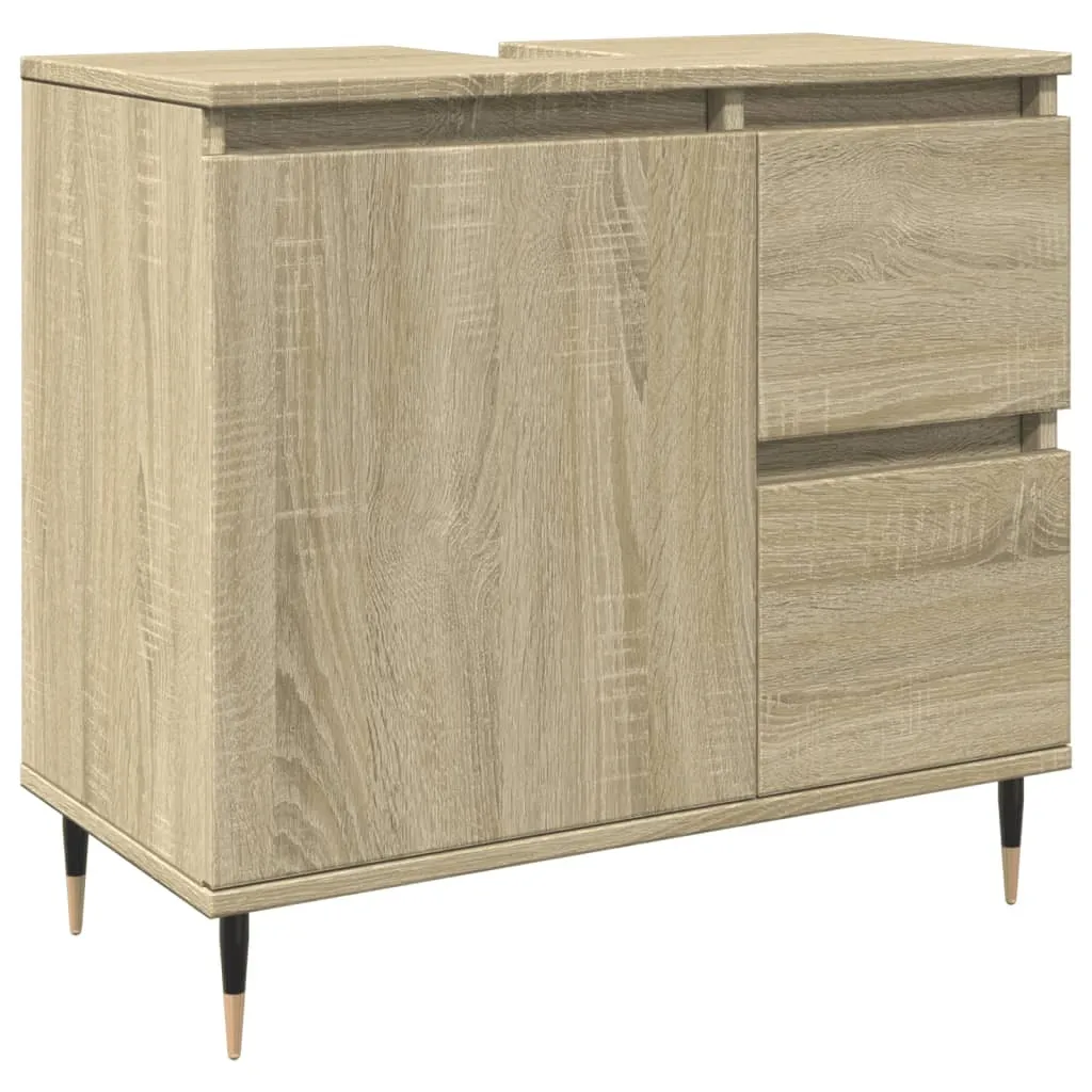 Mobiletto Bagno in Legno Multistrato Rovere Sonoma 65x33x60 cm - Qualità