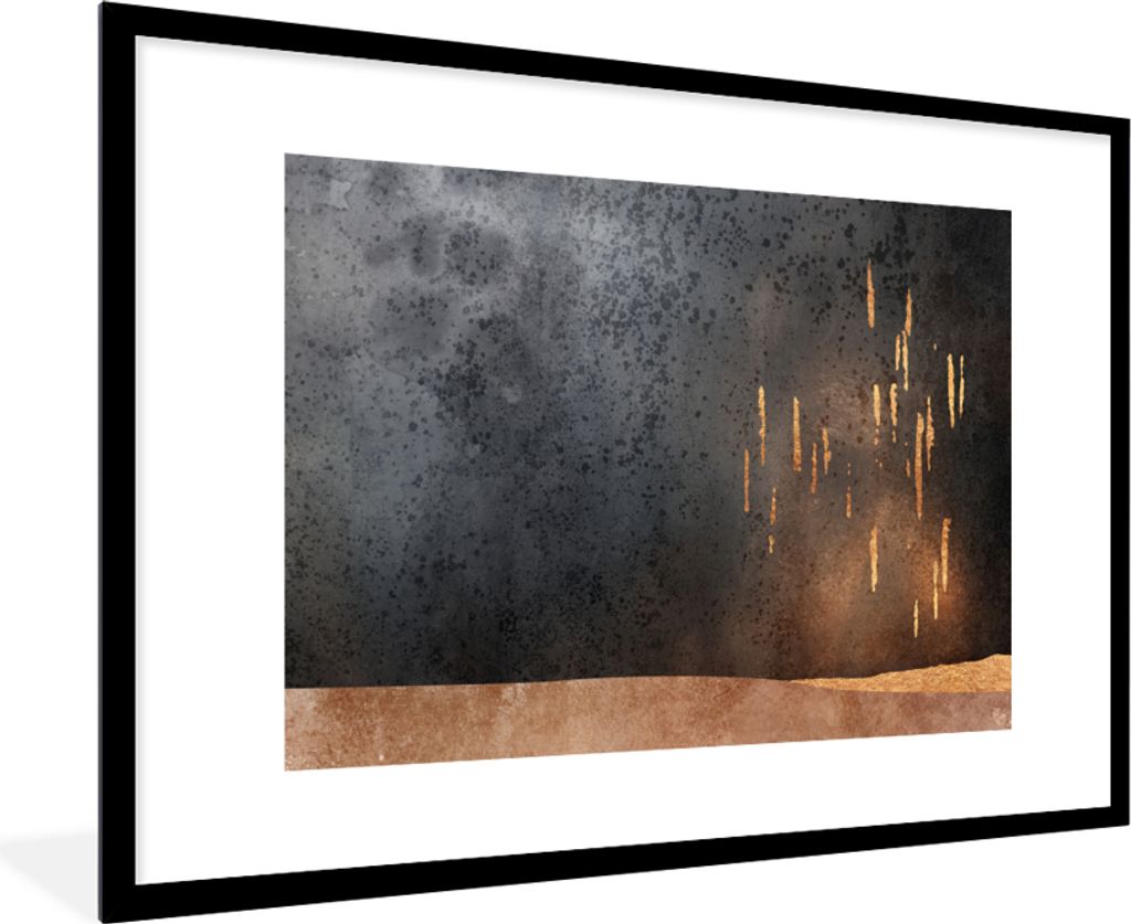 MuchoWow® Gerahmtes Poster Abstrakt - Gold - Design 90x60 Produktbild 