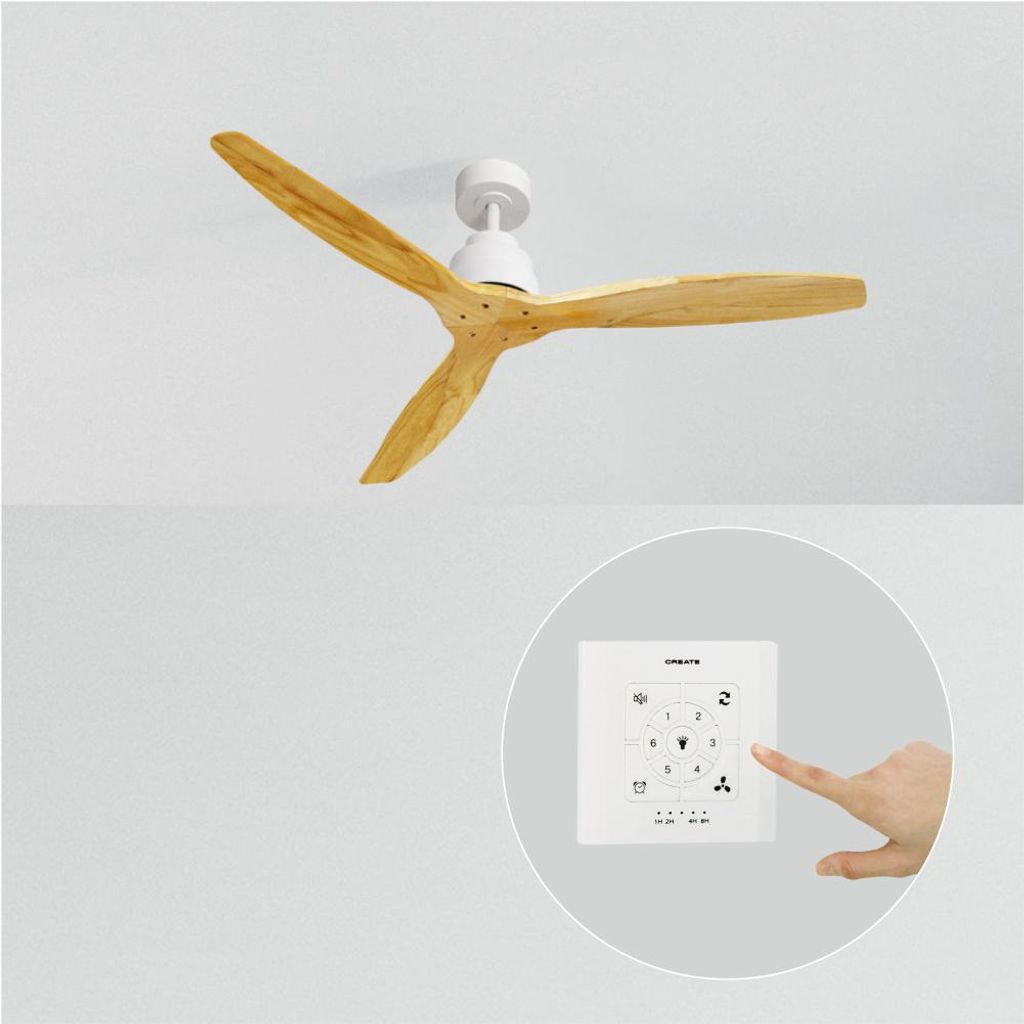 WIND STYLANCE NATURAL WOOD - Leiser Deckenventilator 40W 100% Holz verschiedene Größen