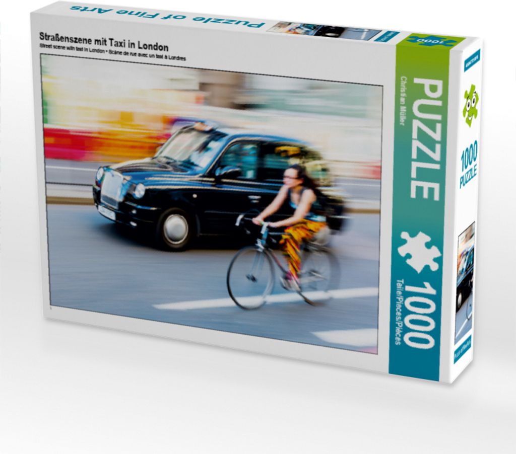 CALVENDO Puzzle Straßenszene mit Taxi in London 1000 Teile Produktbild 