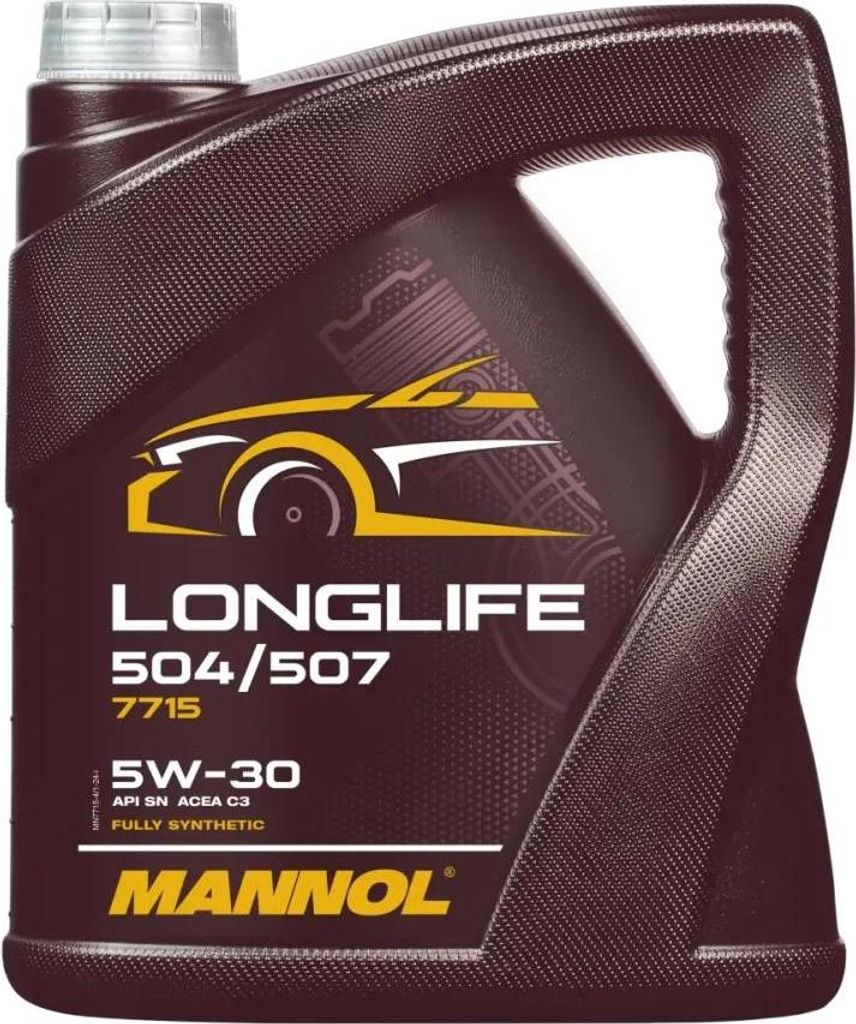 Mannol Neuware 07/2023 Motoröl 5W30 Longlife 504/507 O.e.m. Für Vw, Au 4 Liter (7715) (Synthetisch)